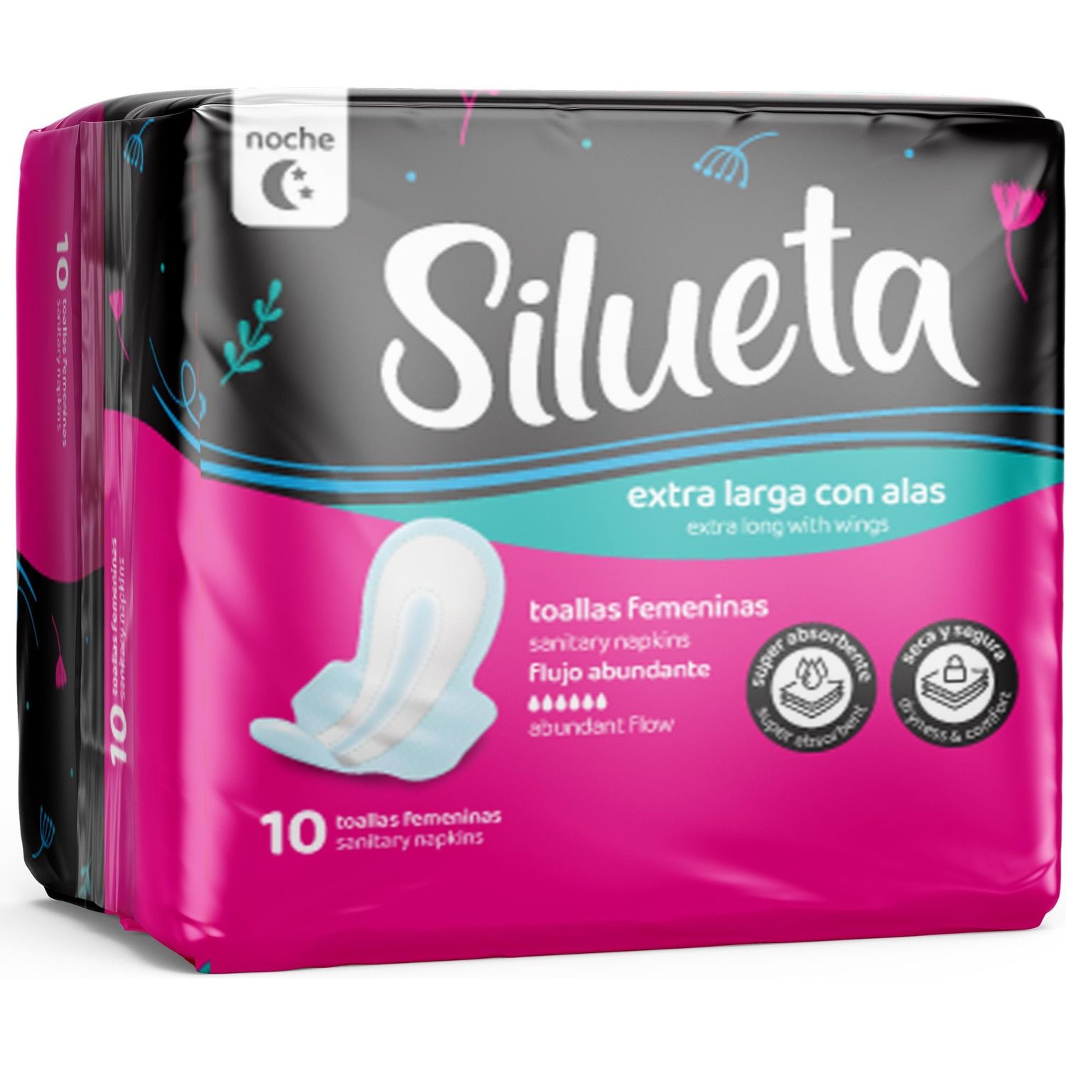 Silueta Toall Noct C/a 10u