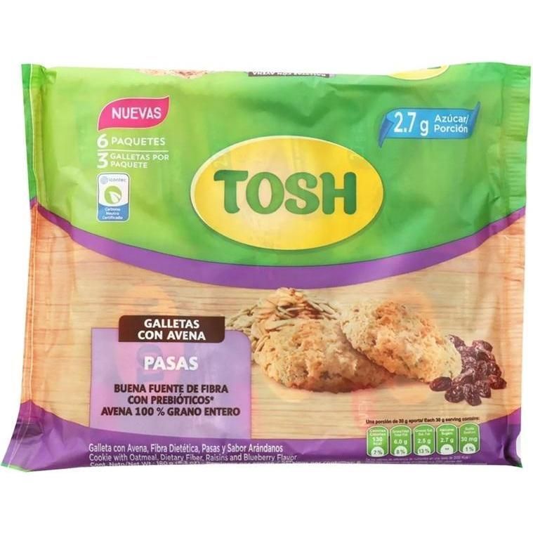 Tosh Galleta Avena Pasas 180gr