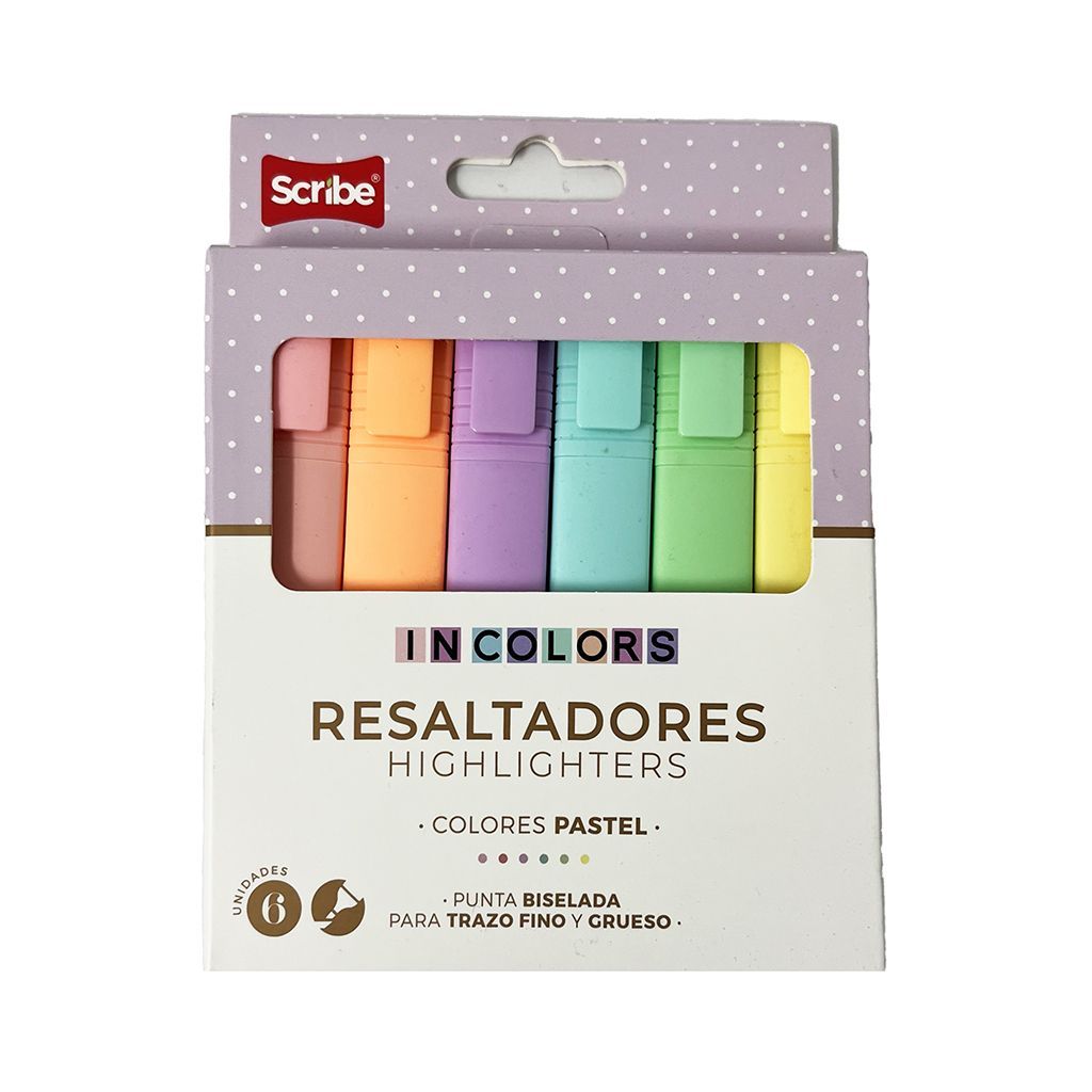 Resaltador Incolors Pastel 6p