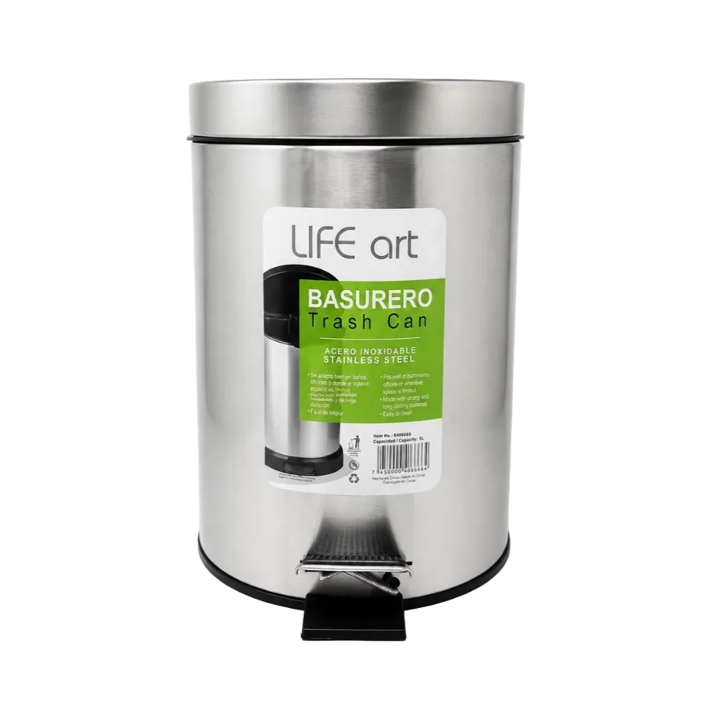 Basurero Pedal 5.0lt Life Art