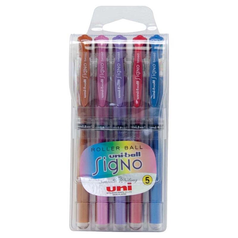Uni-ball Signo Broad 1.0mm Hangsell Capped Pen Pack 5 Asstd