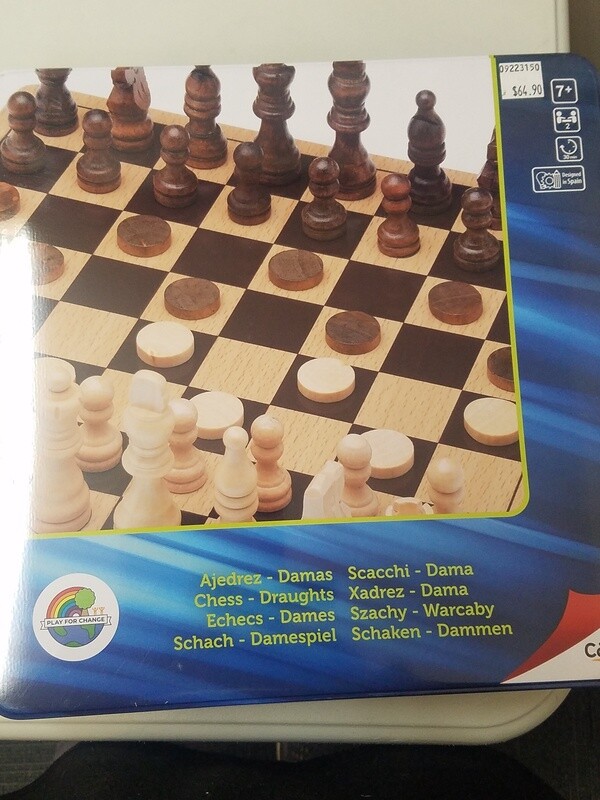 Chess and Draughts Metal Box