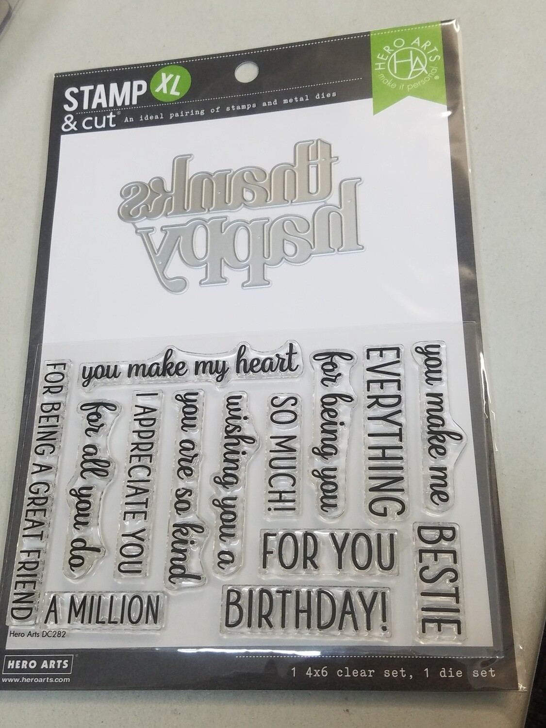 Happy Thanks Stamp and Die Cut