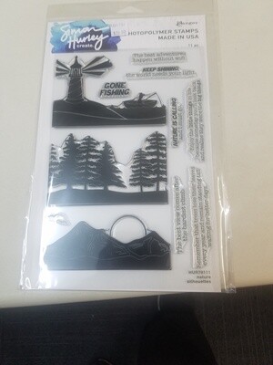 Simon Hurley Nature Silhouettes stamps 9” x 6”