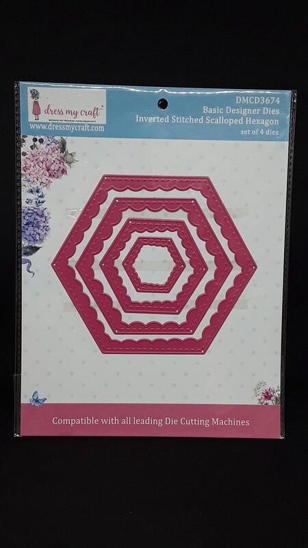 Inverted Stitched Scalloped Hexagon nested Dies