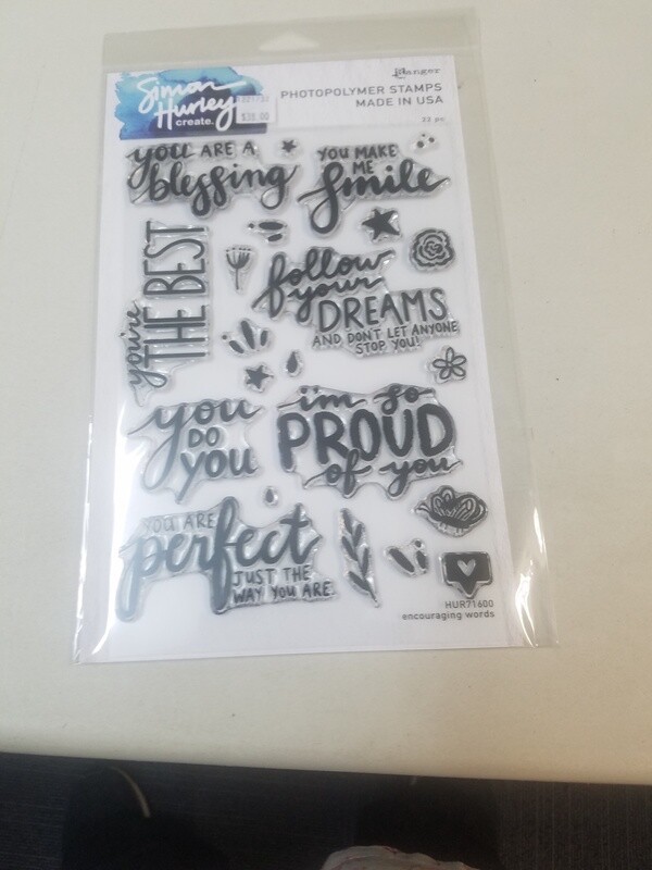 Simon Hurley Encouraging Words stamp 9” x 6”