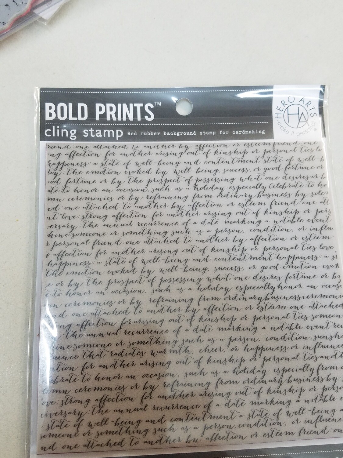 Script Red Rubber stamp