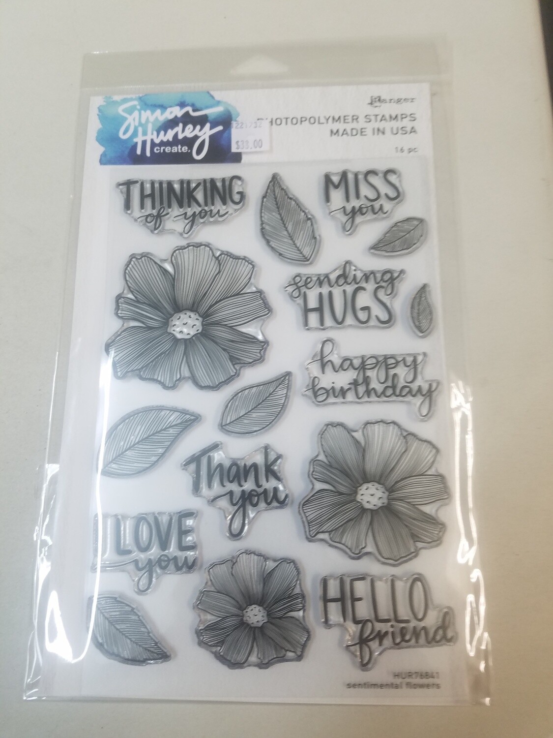 Simon Hurley Sentimental Flowers Stamp