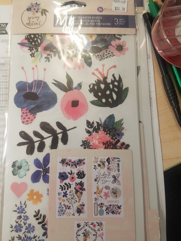 Spring Abstract Transfer Sheets