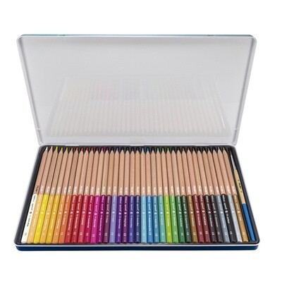 Water Soluble Coloured Hexagonal Pencils Pack 36 Metal Box