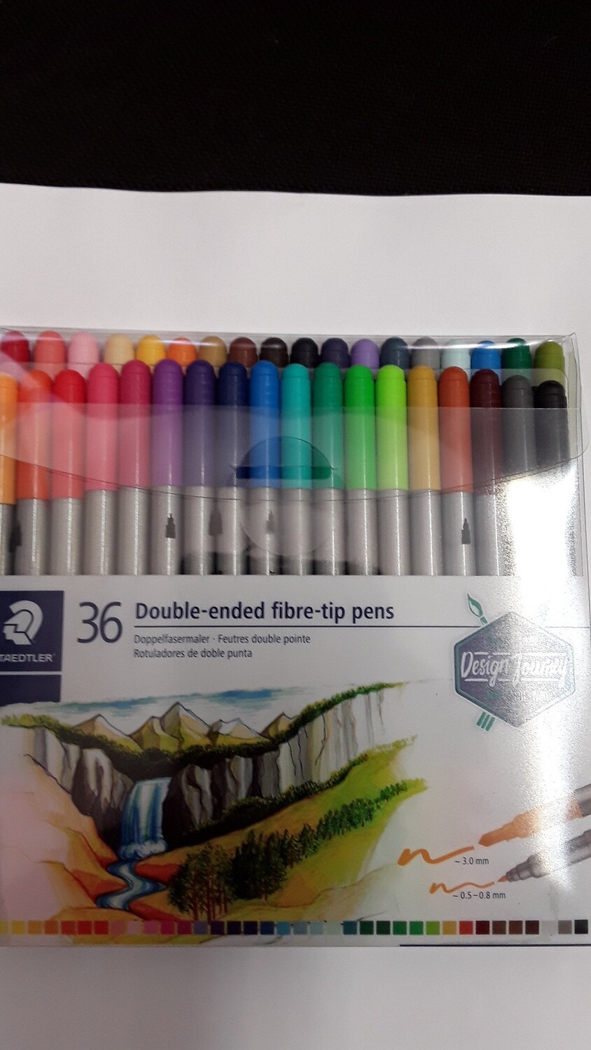 Design Journey Double-ended fibre tip pens 0.5-0.8mm ~ 3.0mm, Pack Size: Box 36