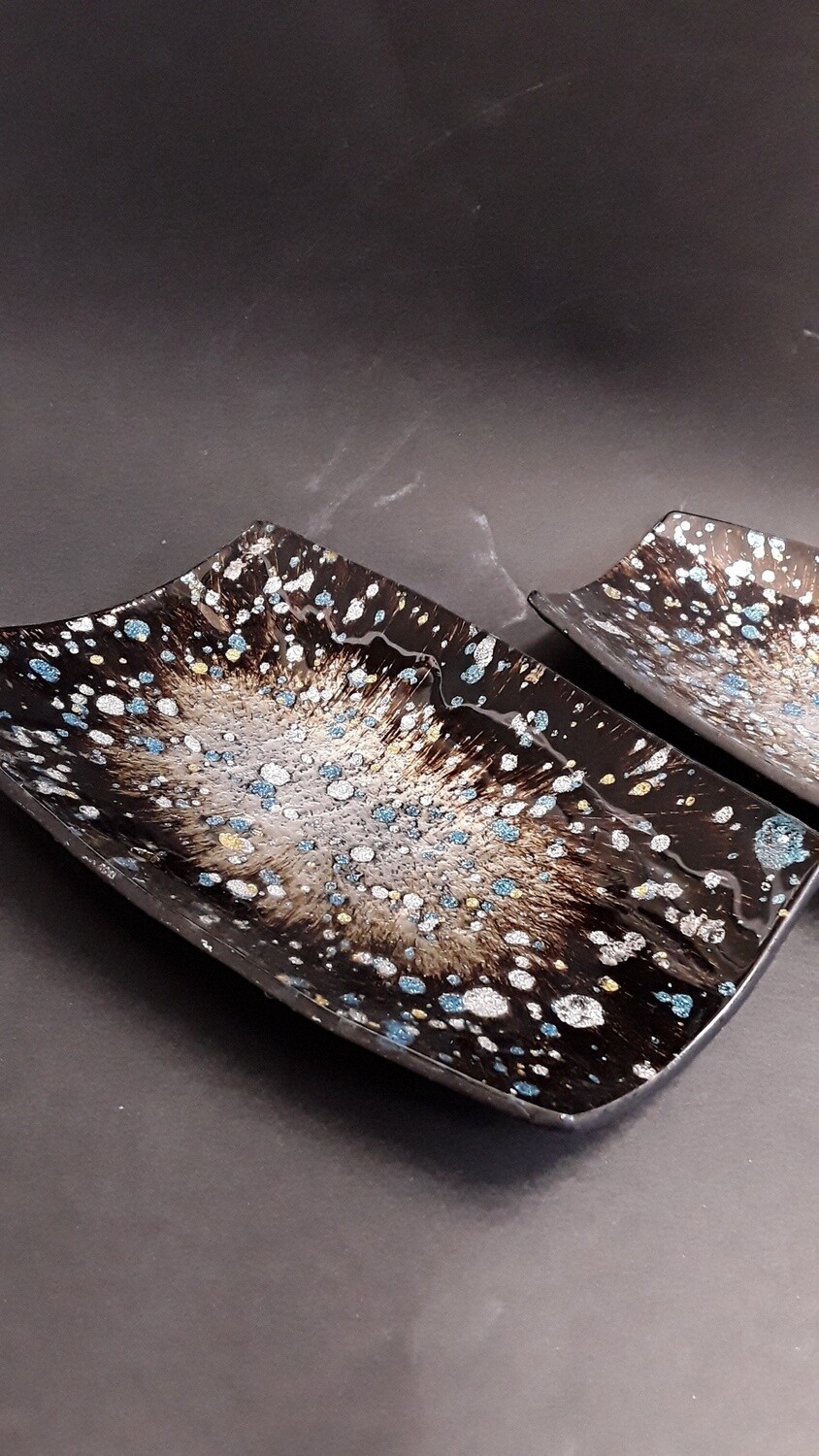 Sparkle and Resin under Glass Plates