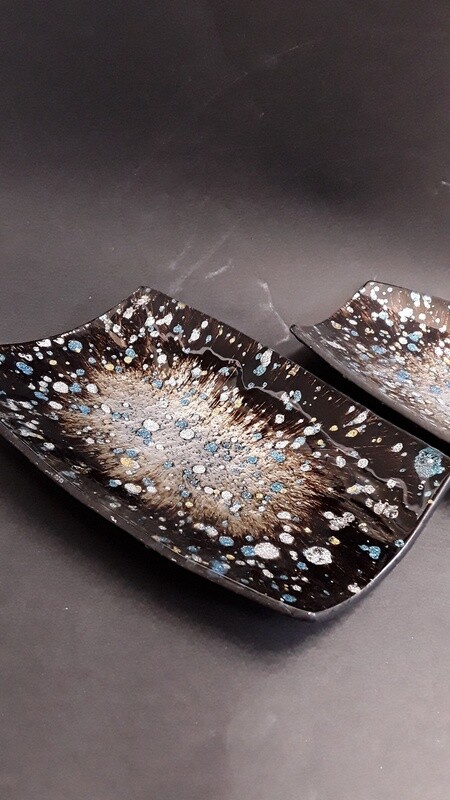 Sparkle and Resin under Glass Plates