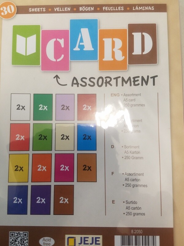 A5 Card block Assorted 15 colours