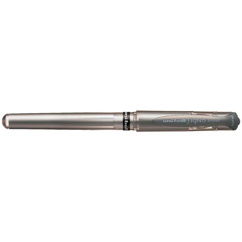 Uni-ball Signo Broad 1.0mm Capped Pen Metallic Silver UM-153