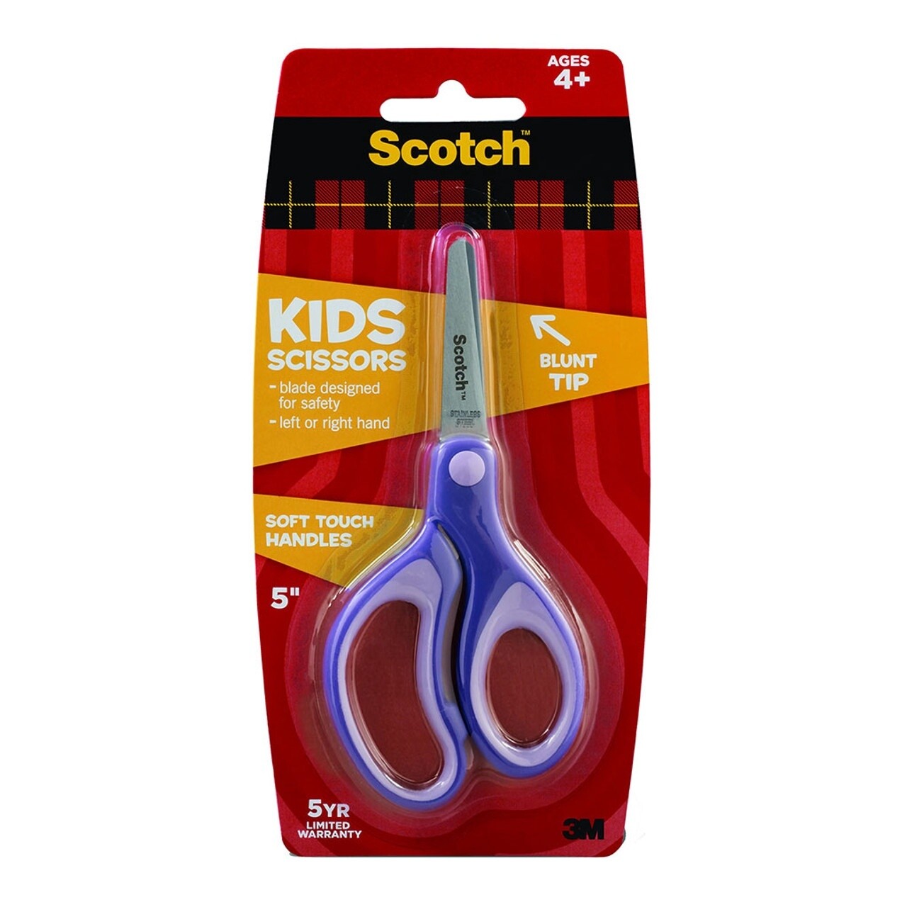 Scotch Scissors, Style: Scotch Kids Soft Grip Scissors 1442B 5" Purple