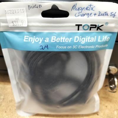 Fast Charge 3A max and Data USB to Micro Magnetic 2M