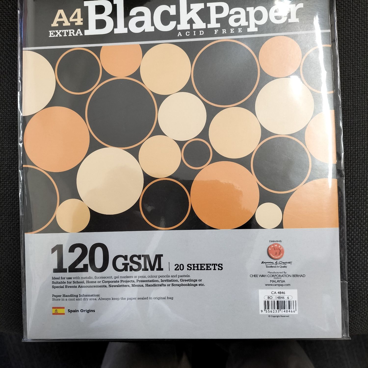 A4 Black Paper 20sht 120gsm
