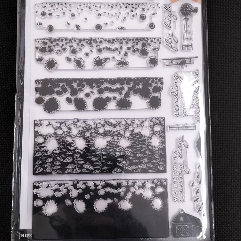 Hero Arts Heroscapes Sunflower Field stamp and die