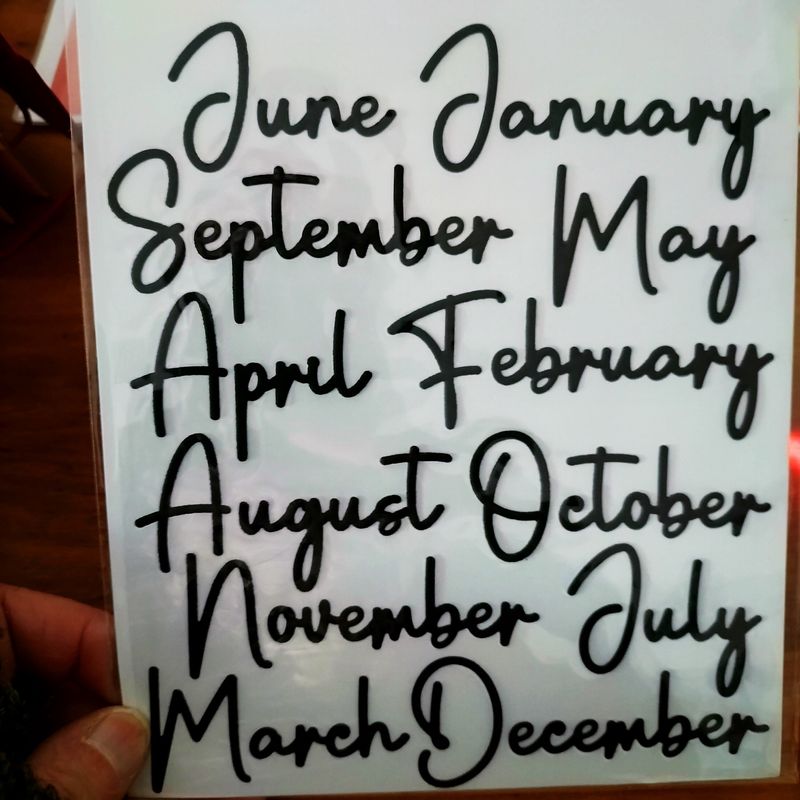 Puffy Month Stickers