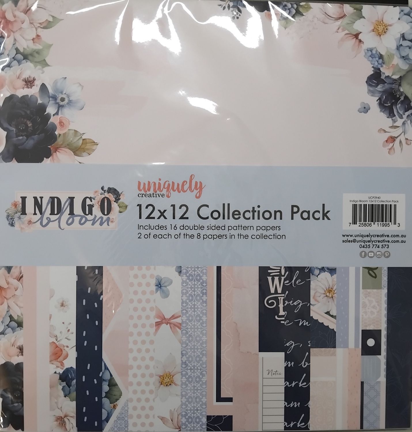 Indigo Bloom Collection, Style: 12 x 12 paper
