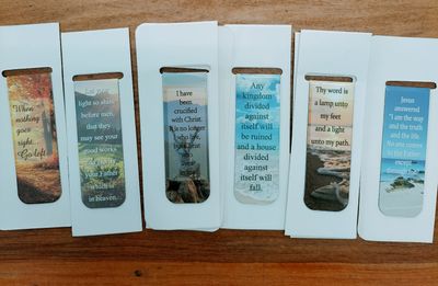Magnetic Book Marks - various christian verses 2pc