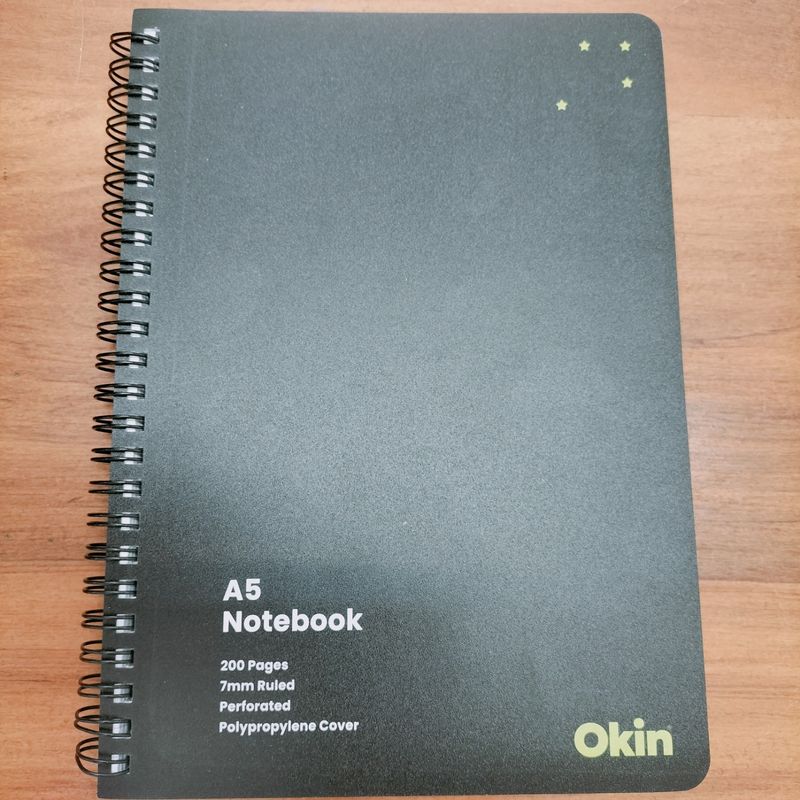 Icon A5 Column Spiral Notebook PP Cover Black 200 pg - perforated