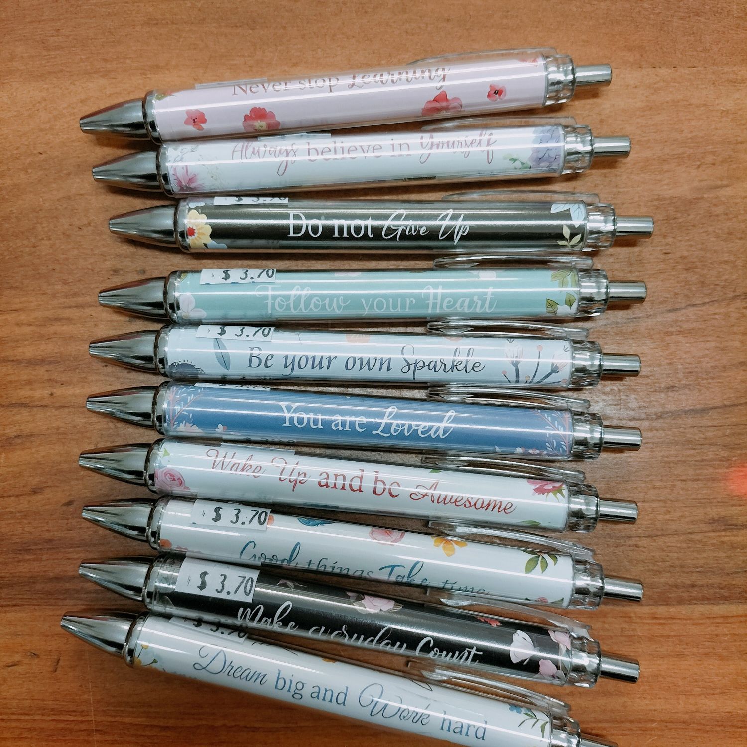 Inspirational Ballpoint  Pens - Black 1mm - Gel ink