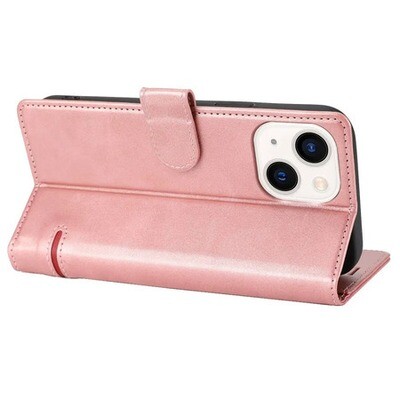 iPhone 14 Shockproof Premium Plånboksfodral - Rosa