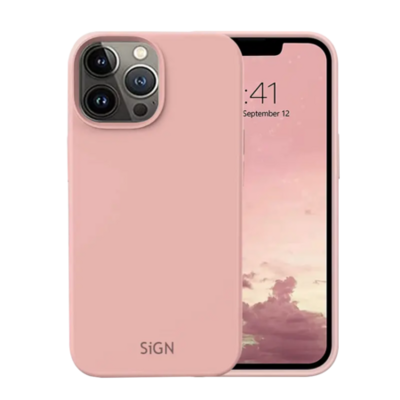 SiGN Liquid Silicone Case för iPhone 14 Pro - Sand Rosa