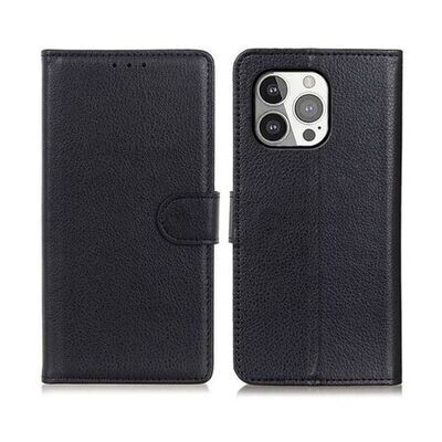 Flip Stand Leather Wallet Case For iPhone 13 Pro Black