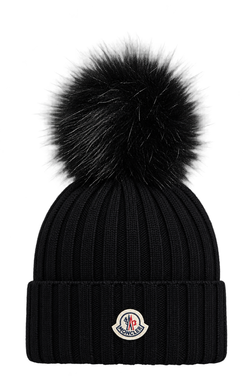 Moncler Wool Beanie with Pom Pom