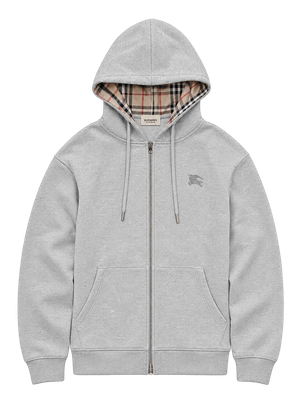 Burberry Hove Check Embroidery Logo Zip Hoodie