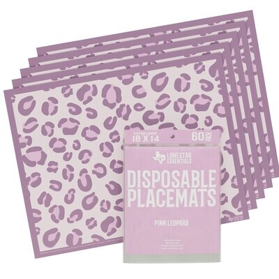 Pink Leopard Disposable Baby Placemats
