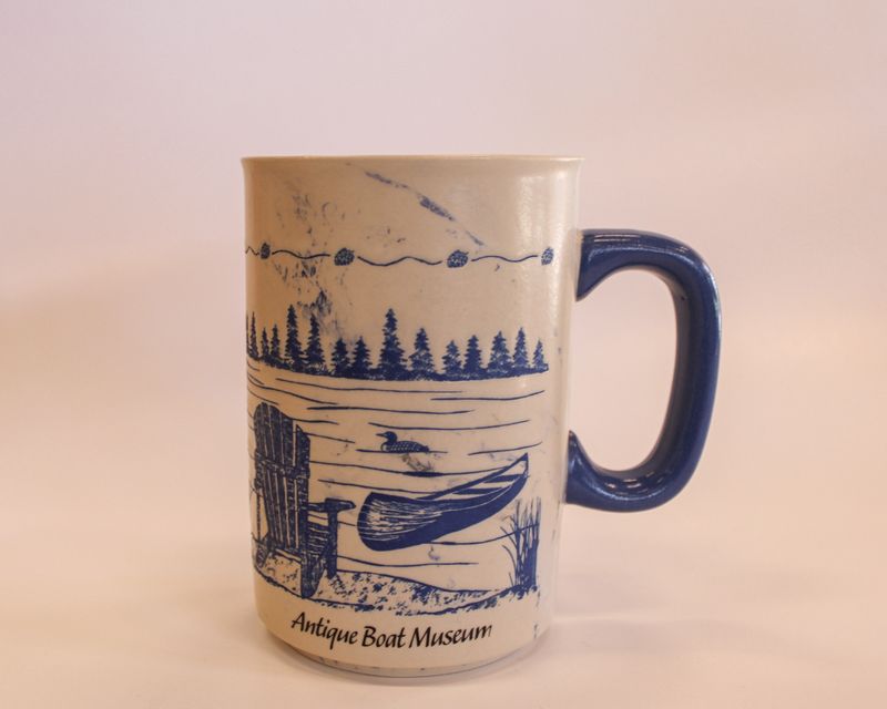 Stone Mug with Adirondak River Scene