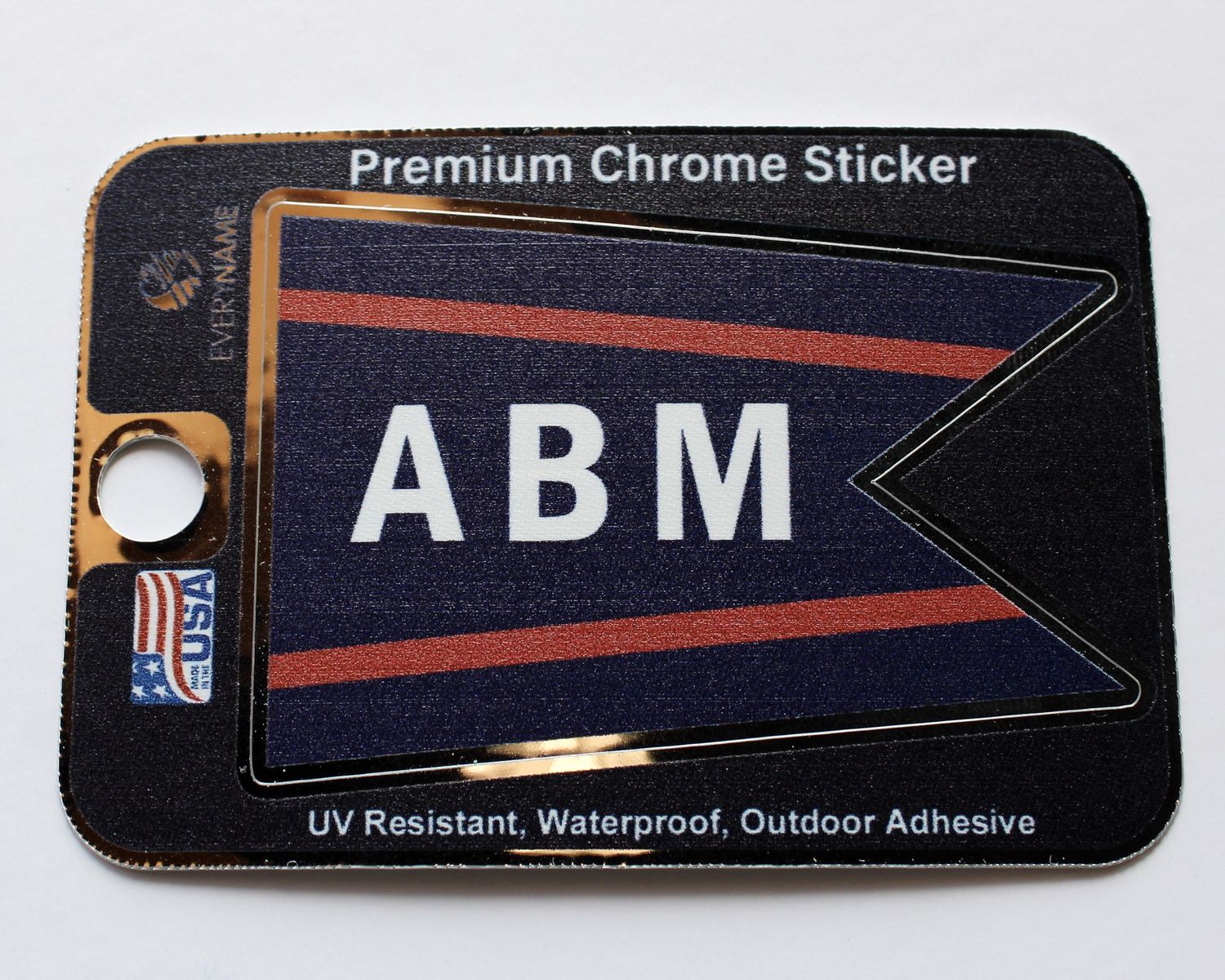 Chrome Logo Stickers, Logo: Burgee, Size: X-Small