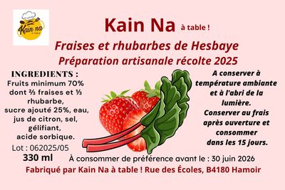 Préparation aux fraises et rhubarbes de Hesbaye