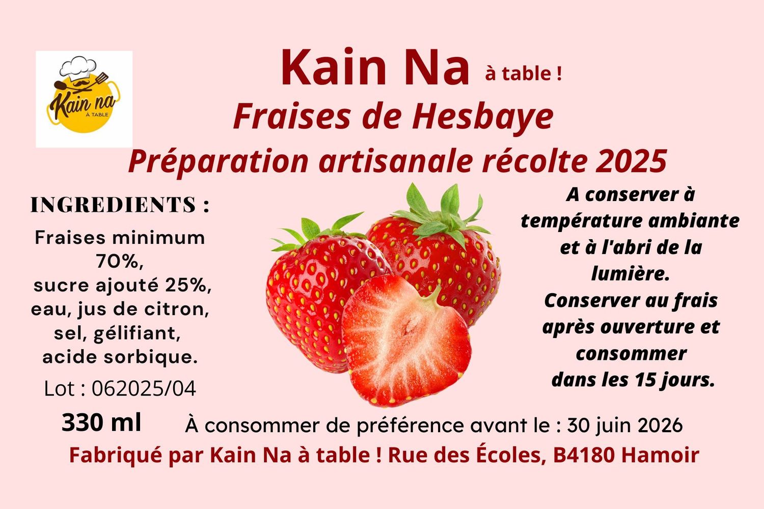 Préparation aux fraises de Hesbaye