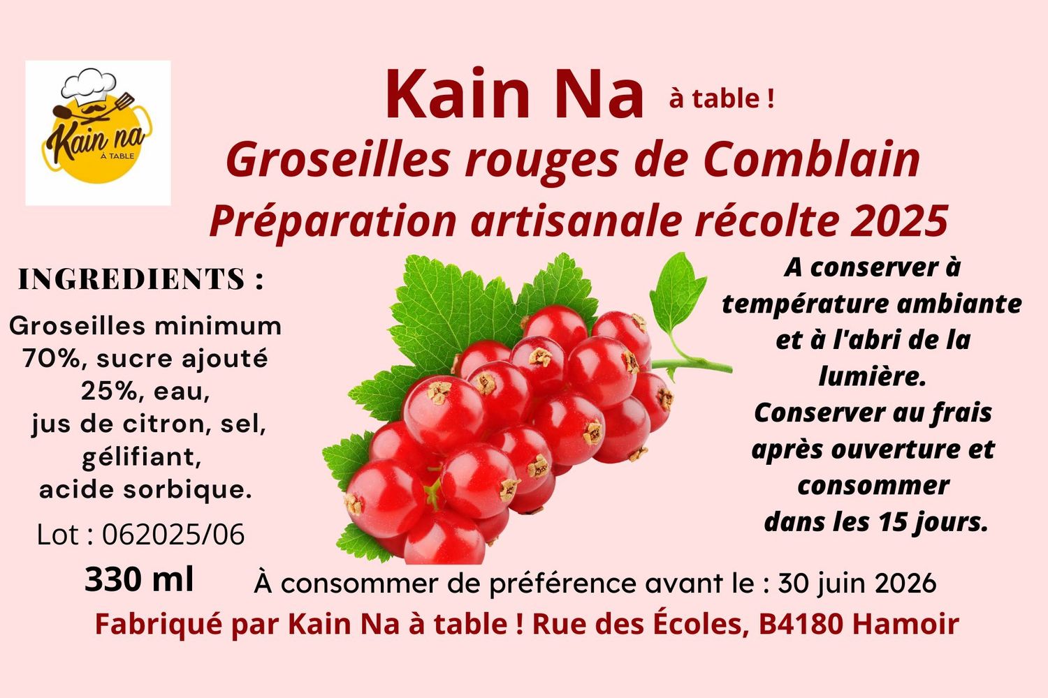 ​Préparation aux groseilles rouges de Comblain