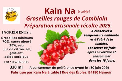 ​Préparation aux groseilles rouges de Comblain