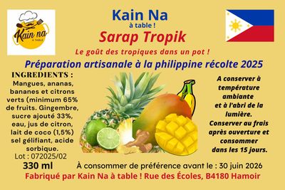 Préparation FILIPINO SARAP TROPIK à base de mangues, bananes et ananas