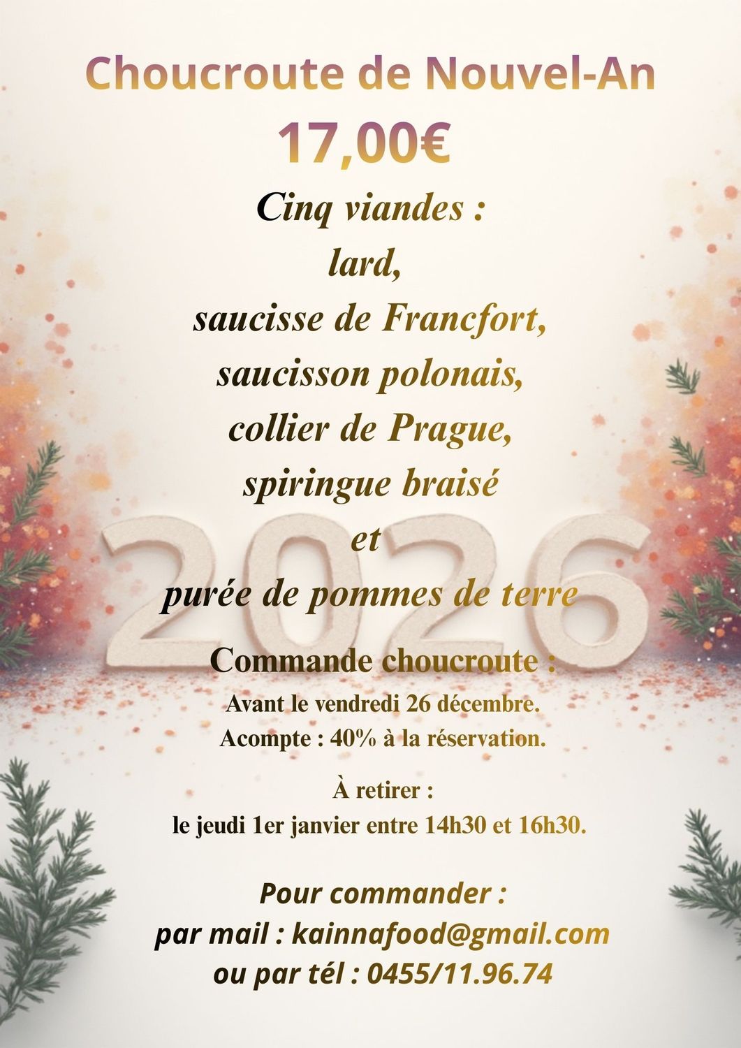 Choucroute de Nouvel An 2026