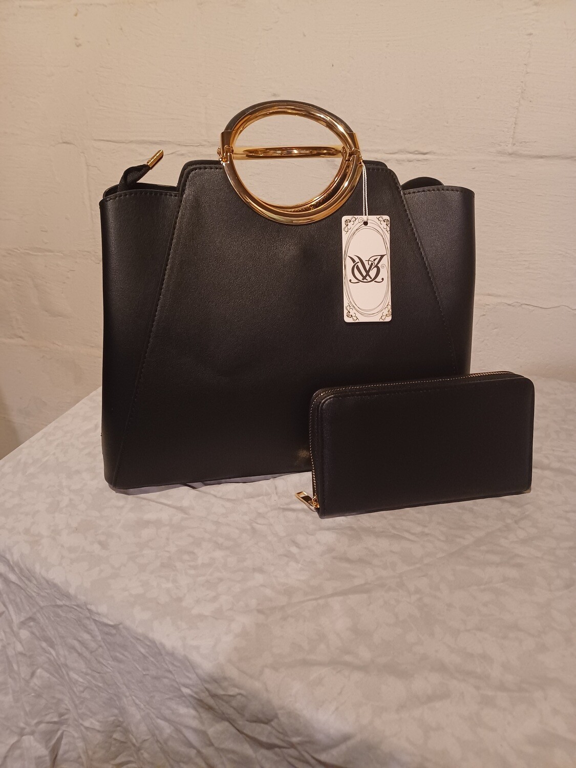 Large 2-IN-1 ROUND TOP METAL HANDLE SATCHEL SET