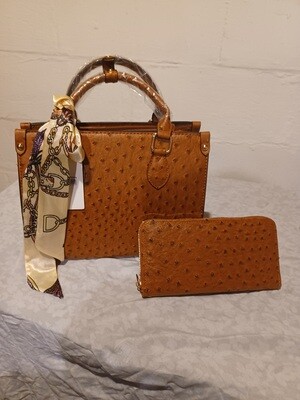 Medium OSTRICH SCARFED 2-IN-1 SATCHEL