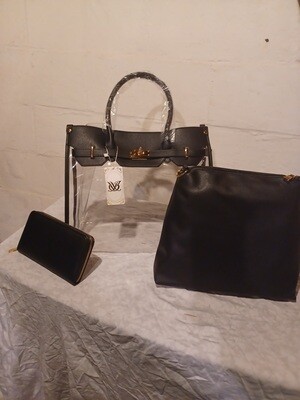 Large 3-IN-1 SEE THRU SATCHEL SET