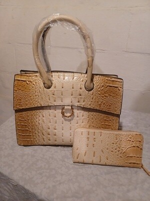 Large 2-IN-1 CROCODILE SATCHEL SET