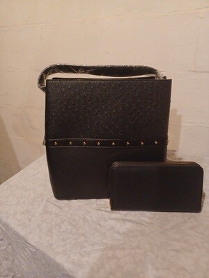 Large OSTRICH BUCKET 2-IN-1 SATCHEL SET