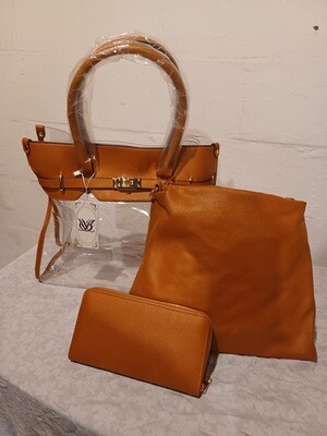 Large 3-IN-1 SEE THRU SATCHEL SET
