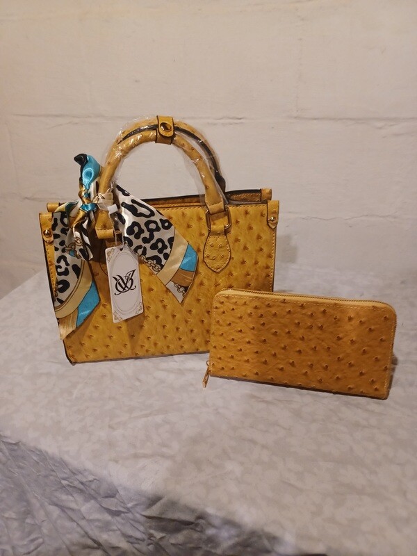 Medium OSTRICH SCARFED 2-IN-1 SATCHEL