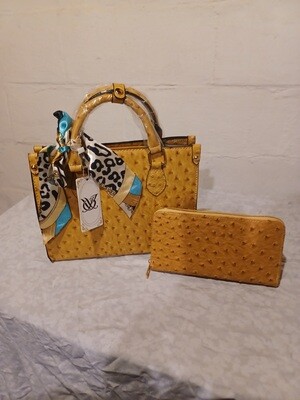 Medium OSTRICH SCARFED 2-IN-1 SATCHEL